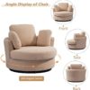 Neylory 42.2" W Swivel Barrel Chair, Teddy Boucle Swivel Single Sofa with 3 Pillows, 360 Degree Modern Round Circle Swivel Accent Lounger Armchair Chairs for Living Room Bedroom (Light Camel) - Image 4