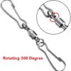 ZOOFOX 50 Pieces Windsock Clips, Dual Wind Spinner Swivel Hangers, 360 Degree Rotating Outdoor Hanging Hooks for Windsocks, Plant, Flower, Bird Feeder, Kites, Lights and Lanterns - Image 3
