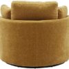 GoDoco 42" W Swivel Accent Barrel Chair Wide Chair Body with 3 Pillows for Living Room or Bedroom Hotel Lounge Club Round Chair Modern Sofa (Mustard-42) - Image 5