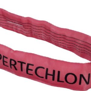 Mazzella Supertechlon Polyester Round Sling, Endless, Red, 12' Length, 2 11/16" Width, 15000 lbs Vertical Load Capacity