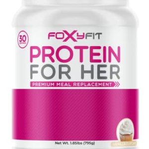 FoxyFit Protein for Her, Vanilla Cupcake Whey Protein Powder with CLA and Biotin for a Healthy Glow (1.85 lbs)