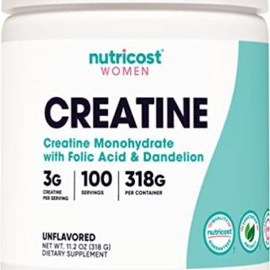 Nutricost Creatine Monohydrate Powder for Women, Micronized, Unflavored, 100 Servings - Vegetarian, Non-GMO, Gluten Free