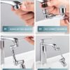 1080° Rotatable Faucet Aerator,Swivel Faucet Attachment,Rotating Splash Filter Faucet,Faucet Extender For Bathroom Sink,2 Mode Splash Filter Extension - Image 7