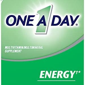 One A Day Energy Multivitamin, Supplement with Vitamin A, Vitamin C, Vitamin D, Vitamin E and Zinc for Immune Health Support*, Caffeine, Biotin, B6, B12 & more, Tablet 50 count