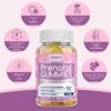 VIDAVITE Sugar-free Vegan Prenatal Gummies — 1700mg Blend, 30+ Nutrients (Choline, Folate, Iron, Vitamins) for Fetal Development, Bones & Immunity — Made in USA Prenatal Vitamins for Women(60 Gummies) - Image 2