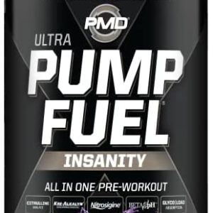 PMD Sports Ultra Pump Fuel Insanity - Pre Workout Drink Mix for Energy, Strength, Endurance, Recovery - Complex Carbohydrates and Amino Energy - Wild Grape Gusher (30 Servings)