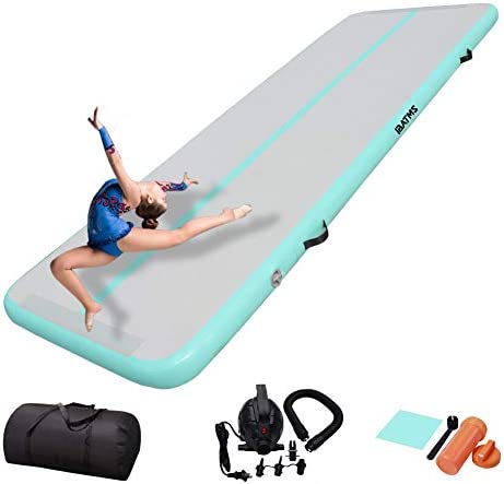 IBATMS Air Tumbling Mat, 10ft/13ft/16ft/20ft Inflatable Gymnastics Air Mat for Gymnastics Training/Home Use/Cheerleading/Yoga/Water
