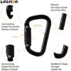 Fusion Climb Auto Lock Modified D Shape Aluminum Carabiner, UIAA Certified, Heavy Duty for Camping, Hiking, Outdoor and Gym (FP-8106-2-BLK) - Image 3
