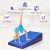 GYMAX Incline Gymnastic Mat, 60”x30”x14” Folding and Non-Folding Tumbling Cheese Wedge Mat for Gymnastic, Martial, Cheerleading, Dance Yoga Stretch Training Practice, Kids Girls Adult - Image 4