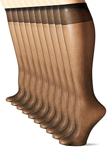 L'eggs womens L'eggs Everyday Women's Nylon Knee Highs Reinforced Toe - Multiple Packs Available Pantyhose, Nude 1 10-pack, One Size US - Image 2