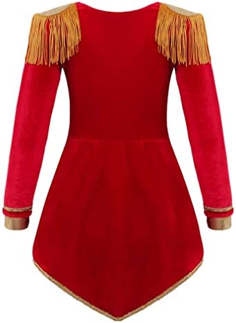 FEESHOW Kids Girls Circus Ringmaster Deluxe Tailcoat Showmen Costume Outfit Tassel Tailcoat for Halloween Cosplay - Image 2