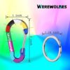 WEREWOLVES Keychain Carabiner, 10pcs 2 inch Aluminum Mini Caribeener Clip and 5 Key Rings - Image 3