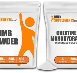 BulkSupplements.com HMB Powder 500G & Creatine Monohydrate Powder (Micronized Creatine) 500G Bundle