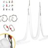 HECASA 12M Yoga Swing Silk Fabric Aerial Yoga Hammock Kit w/Daisy Chain O-Ring White 13.12 Yards - Image 3