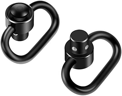 FANGOSS 4 Pcs QD Sling Swivels with 1.33 Inch Push Button Quick-Disconnect D-Loop for Two Point and Traditional Sling Swivel Mount - Black - Image 4