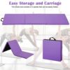 6'x2'x2" Gymnastics Mat Tumbling Mats 3-Folding Thick Exercise Mat with Carrying Handles, Lightweight Pu Leather Anti-Tear Yoga Panel Mat Exercise Pad for Stretching Aerobics Home Exercise(Purple) - Image 7
