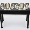 Elevated Dog Bowls Raised Steel Pawprint Feeder Stand Large Breed 16 Inch Tall Double Three Quart - Image 3