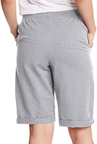 Hanes Women's Shorts, French Terry Bermuda Pocket Shorts, Jersey Knit Fleece Shorts, Women's Bermuda Shorts, 11" - Image 2