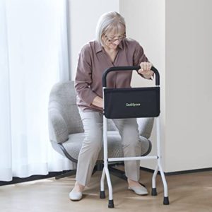 OasisSpace Adjustable Walking Cane 350lbs - Stand Assist Walking Cane with Storage Pouch, Self Standing Cane for Stability, Sit to Stand Walker, Walking Cane for Women and Men