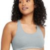 Hanes Women's Racerback Bralette Pack, Stretch Knit Low-Impact, Moisture-Wicking Cotton T-Back Bra Top, 3-Pack - Image 2