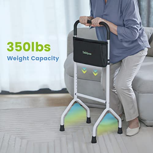 OasisSpace Adjustable Walking Cane 350lbs - Stand Assist Walking Cane with Storage Pouch, Self Standing Cane for Stability, Sit to Stand Walker, Walking Cane for Women and Men - Image 3