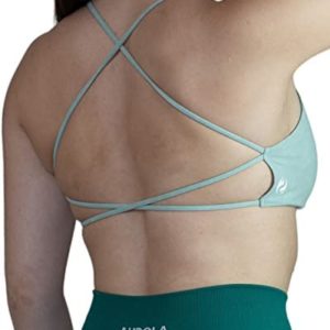 AUROLA Workout Sports Bras Women Athletic Removable Backless Strappy Criss Cross Light Support Gym Fitness Yoga Crop Bra