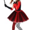 Matiniy 3 Pcs Female Jester Costume Red White Clown Costume Set Halloween Kids Wicked Jester Dress for Mardi Gras Party Carnival Party Cosplay - Image 5
