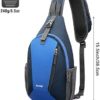 G4Free RFID Blue Sling Bag Crossbody Sling Backpack Small Chest Shoulder Backpack Men Women Hiking Outdoor(Dark Blue/Blue) - Image 3