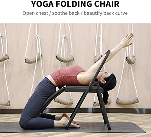 Nisorpa Yoga Auxiliary Foldable Chair with Lumbar Back Support Balance Handstand Training Tool Yoga Equipment Metal Folding Chair Balance Handstand Training Tool - Image 3