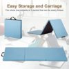 Gymnastics Mat Exercise Mats Workout Mat with Carrying Handle, Anti-Tear Lightweight Exercise Mat Folding Extra Thick Tumbling Mats Indoor/Outdoor Gymnastics Equipment for Kids Adults - Image 2
