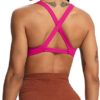 Aoxjox Women's Workout Sports Bras Fitness Backless Padded Satara Low Impact Bra Yoga Crop Tank Top - Image 3