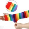80s Costume Accessories Set Women Fancy Dress Tutu Leg Glove Necklace Headband Earring Glasses - Image 4