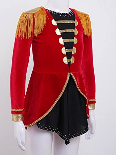 FEESHOW Kids Girls Circus Ringmaster Deluxe Tailcoat Showmen Costume Outfit Tassel Tailcoat for Halloween Cosplay - Image 4