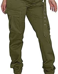 4X Yoga Pants Plus Size Women Cargo Pants Casual High Waist Jogger Pants Loose Outdoor Twill Trousers Comfy Pants