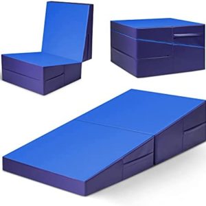 GYMAX Incline Gymnastic Mat, 60”x30”x14” Folding and Non-Folding Tumbling Cheese Wedge Mat for Gymnastic, Martial, Cheerleading, Dance Yoga Stretch Training Practice, Kids Girls Adult