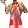 Haysandy 3 Pieces Christmas Adult Waiter Costume Kit Car Costume Red and White Striped Apron Adjustable Bib Aprons with 2 Pockets Soda Jerk Chef Hat Adjustable Red Bow Ties for Christmas Xmas Party() - Image 4