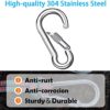 SpotDoo Locking Carabiner Clips, 304 Stainless Steel Heavy Duty Locking Carabiner Spring Snap Hook - Image 3