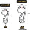 SpotDoo Locking Carabiner Clips, 304 Stainless Steel Heavy Duty Locking Carabiner Spring Snap Hook - Image 2