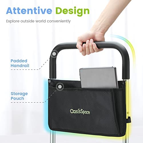 OasisSpace Adjustable Walking Cane 350lbs - Stand Assist Walking Cane with Storage Pouch, Self Standing Cane for Stability, Sit to Stand Walker, Walking Cane for Women and Men - Image 4