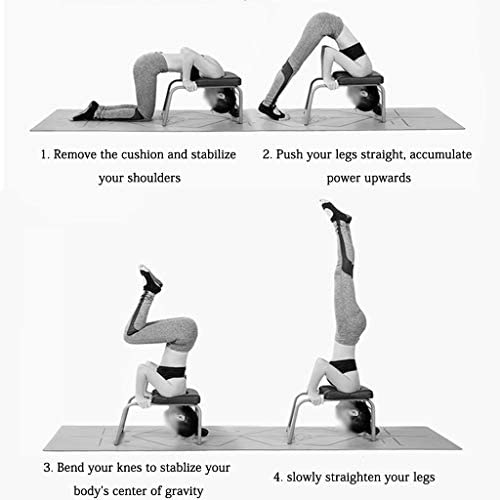 Inversion Equipment Yoga Handstand Chair, Multifunction Yoga Headstand Bench Stand, Advanced Fitness Ideal Chair, Load Bearing 100 KG (Color : Black, Size : 475435cm) - Image 3