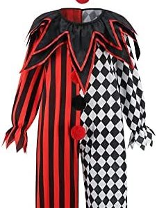 LMYOVE Clown Costume for Kids with Wig, Halloween Scary Dress Up for Boys and Girls
