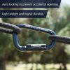 Fusion Climb Auto Lock Modified D Shape Aluminum Carabiner, UIAA Certified, Heavy Duty for Camping, Hiking, Outdoor and Gym (FP-8106-2-BLK) - Image 4