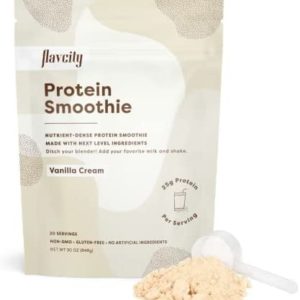 FlavCity Vanilla Protein Smoothie, Whey Protein Powder, Gluten Free Protein Powder, No Added Sugar Smoothie, Collagen Protein Powder, 25g of Protein per Serving (30 oz)