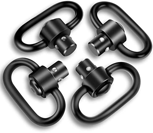 FANGOSS 4 Pcs QD Sling Swivels with 1.33 Inch Push Button Quick-Disconnect D-Loop for Two Point and Traditional Sling Swivel Mount - Black - Image 3