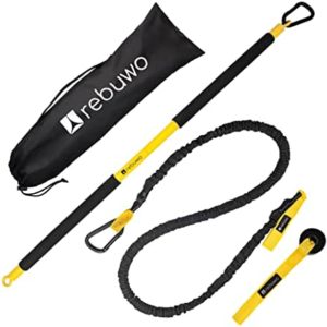 Rebuwo Trainer Basic Kit Fitness Band/Rip Stick Gymstick Gym Stick Fitness Tool Rope, Rip Trainer Resistance Cord, Cardio Exercise, Rip Stick, Rip Trainer Kit, Rip Strength Trainer