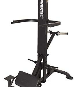 PowerTec Levergym Assisted Chin Up Bar and Dip Station, 400 lbs Max Load - Pullup Bar and Home Gym Equipment with Loaded Weights for Resistance Assist - Workout Equipment for Home Workouts