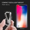 KeyUnity KU00 Titanium Quickdraw Carabiner with Folding Knife, B Shaped EDC Multifunctional Keychain with 2 Inch Ruler, Palm Sized Lightweight Stainless Body Perfect for Home/Office/Camping - Image 5