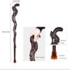 MUUL-WHCH Wood Cane with Supportive Curved Handle, Exquisite Carving Walking Canes, Handmade Carved Sticks, Ebony Crutch Stick Gift for Men and Women - Image 2