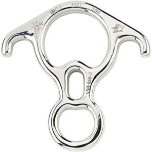 Mr.Safe Rescue Figure 8 Descender - Stainless Steel Belay Device w/Bent-Ears 50 kN