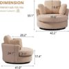 Neylory 42.2" W Swivel Barrel Chair, Teddy Boucle Swivel Single Sofa with 3 Pillows, 360 Degree Modern Round Circle Swivel Accent Lounger Armchair Chairs for Living Room Bedroom (Light Camel) - Image 3